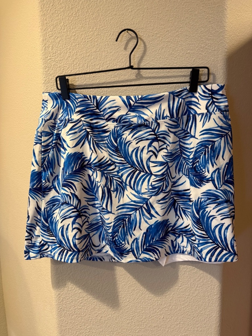 Tommy Bahama Skort Skirt XL Blue Leaves Pockets Golf Tennis Pickleball
